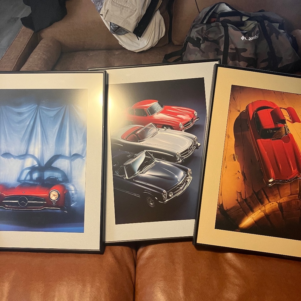 Vintage Mercedes Framed Art
